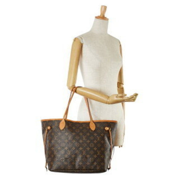 Louis Vuitton Monogram Neverfull MM Tote Brown Leather - Picture 8 of 8